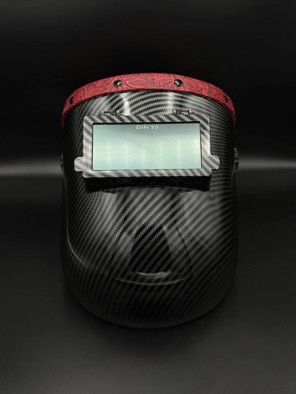 BMH CARBON FIBER PATTERN SUGARSCOOP RED FLORAL LEATHER