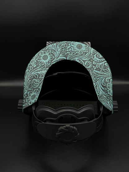 BMH CARBON FIBER PATTERN SUGARSCOOP TEAL FLORAL LEATHER