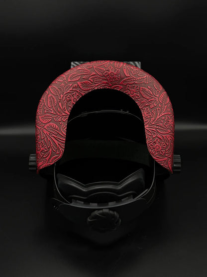 BMH CARBON FIBER PATTERN SUGARSCOOP RED FLORAL LEATHER