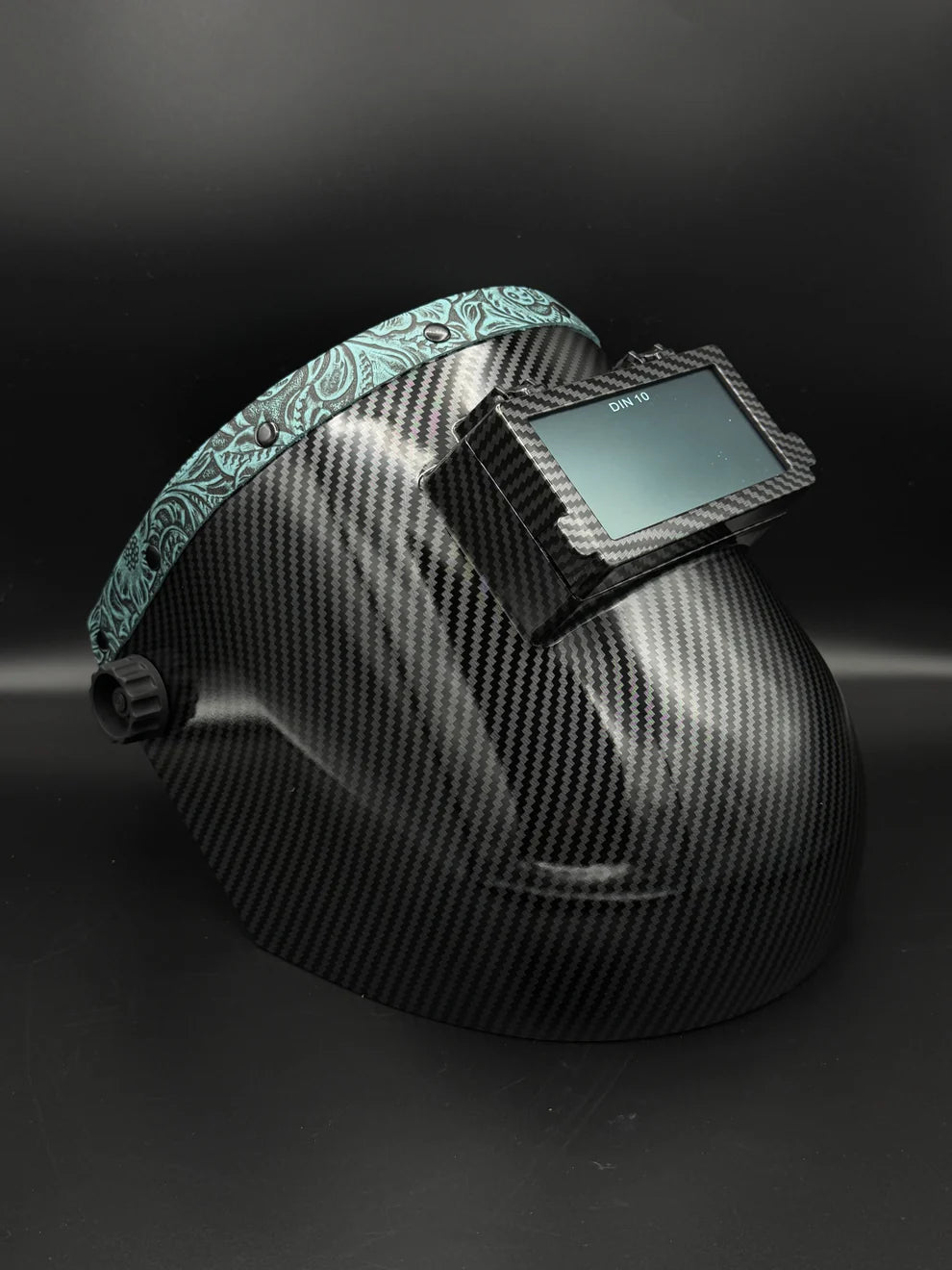 BMH CARBON FIBER PATTERN SUGARSCOOP TEAL FLORAL LEATHER