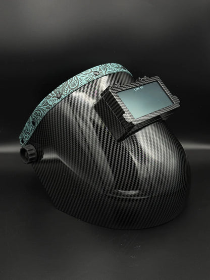 BMH CARBON FIBER PATTERN SUGARSCOOP TEAL FLORAL LEATHER
