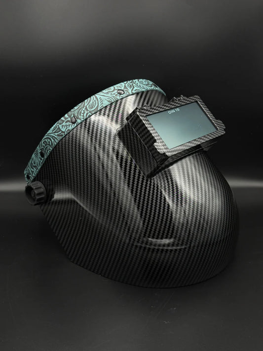 BMH CARBON FIBER PATTERN SUGARSCOOP TEAL FLORAL LEATHER