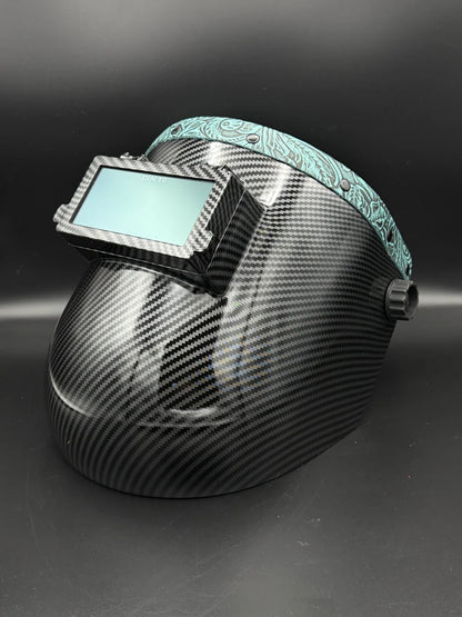 BMH CARBON FIBER PATTERN SUGARSCOOP TEAL FLORAL LEATHER