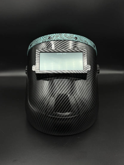 BMH CARBON FIBER PATTERN SUGARSCOOP TEAL FLORAL LEATHER