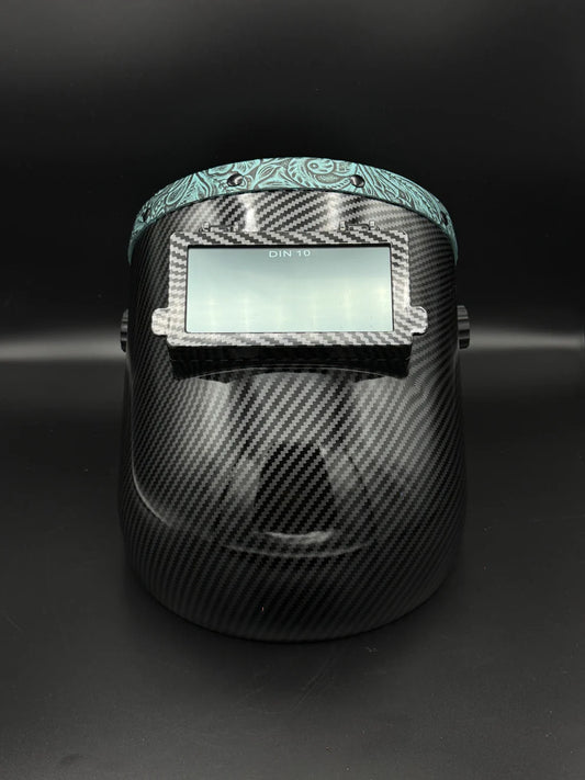 BMH CARBON FIBER PATTERN SUGARSCOOP TEAL FLORAL LEATHER