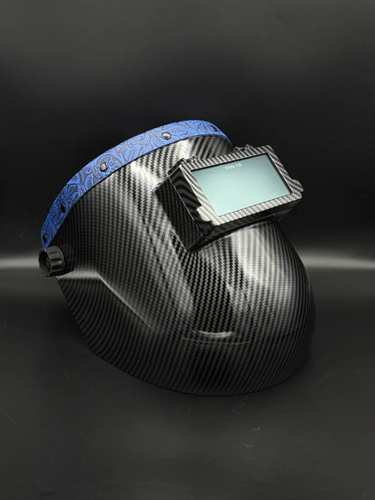 BMH CARBON FIBER PATTERN SUGARSCOOP BLUE FLORAL LEATHER