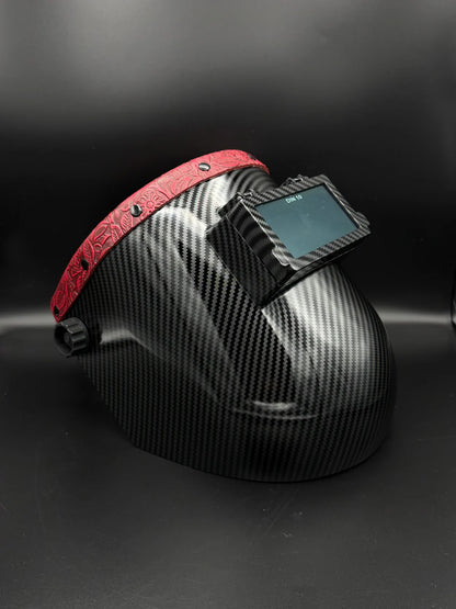 BMH CARBON FIBER PATTERN SUGARSCOOP RED FLORAL LEATHER