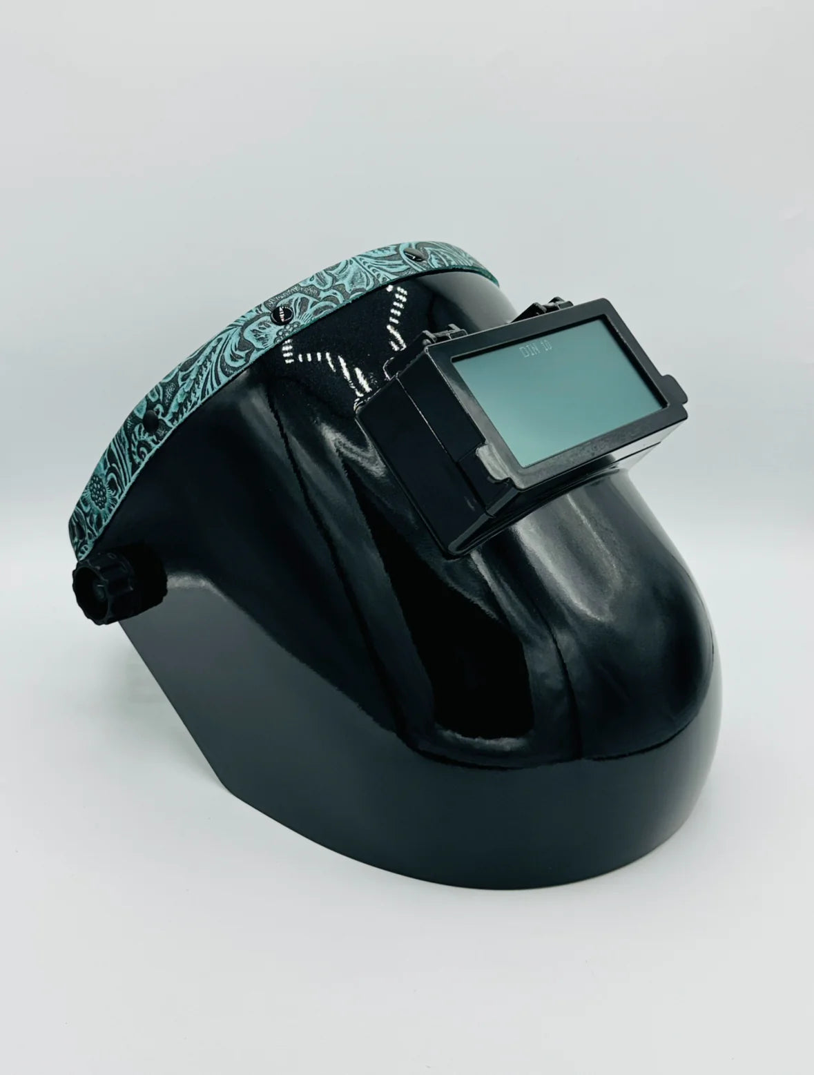 BMH BLACK SUGARSCOOP TEAL FLORAL LEATHER