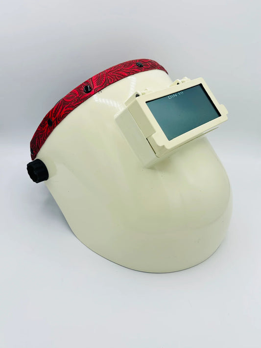 BMH WHITE SUGARSCOOP RED FLORAL LEATHER