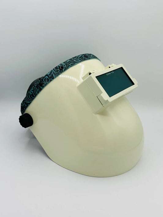 BMH WHITE SUGARSCOOP TEAL FLORAL LEATHER